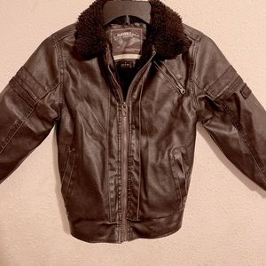 Boys genuine leather jacket   Size 7